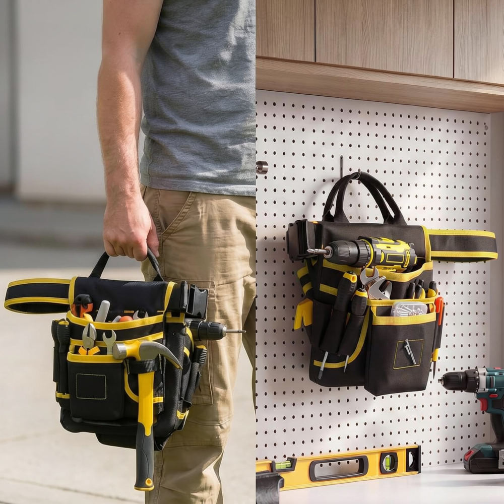 Heavy Equipment Electrician - Robuuste gereedschapstas met meerdere vakken, elektriciënstas,