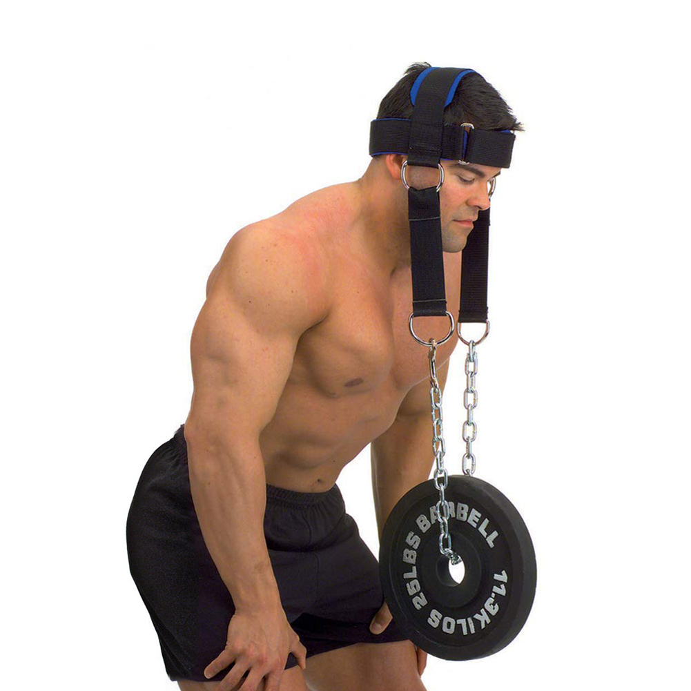 Heavy Equipment Lift - Gewatteerd nektrainingshoofdharnas met kettinggewicht, gewichtheffen, kin-